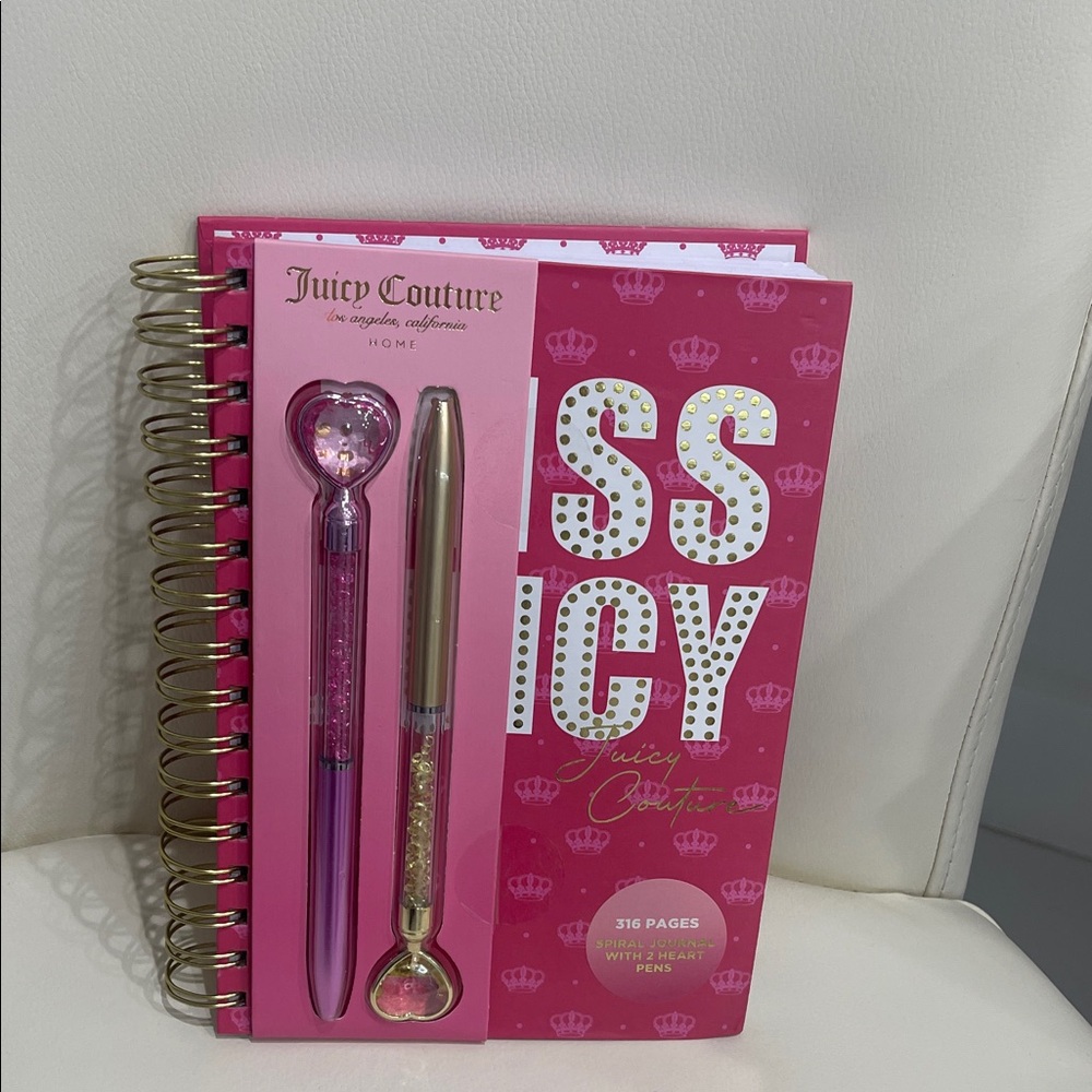 Juicy Couture Pink and Gold Notebook Set